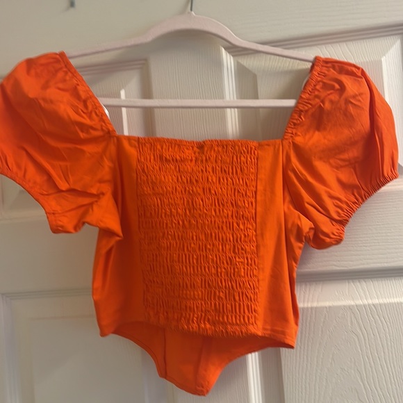 H&M Orange Cropped Bustier Crop Top Corset Top - Picture 4 of 4